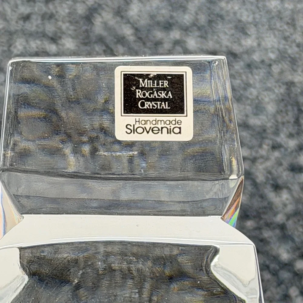 Miller Rogaska Crystal Legacy Bookends Handmade Slovenia 5.5 Inch Pair 5709-2022